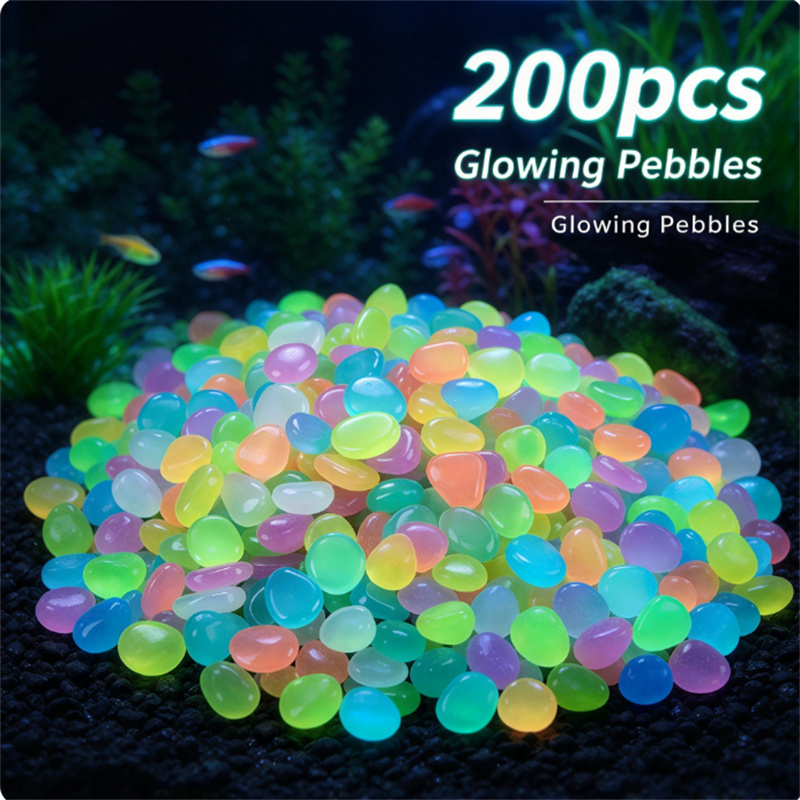 Plant Aquarium Pot - 200pcs 1cm glow in dark pebbles