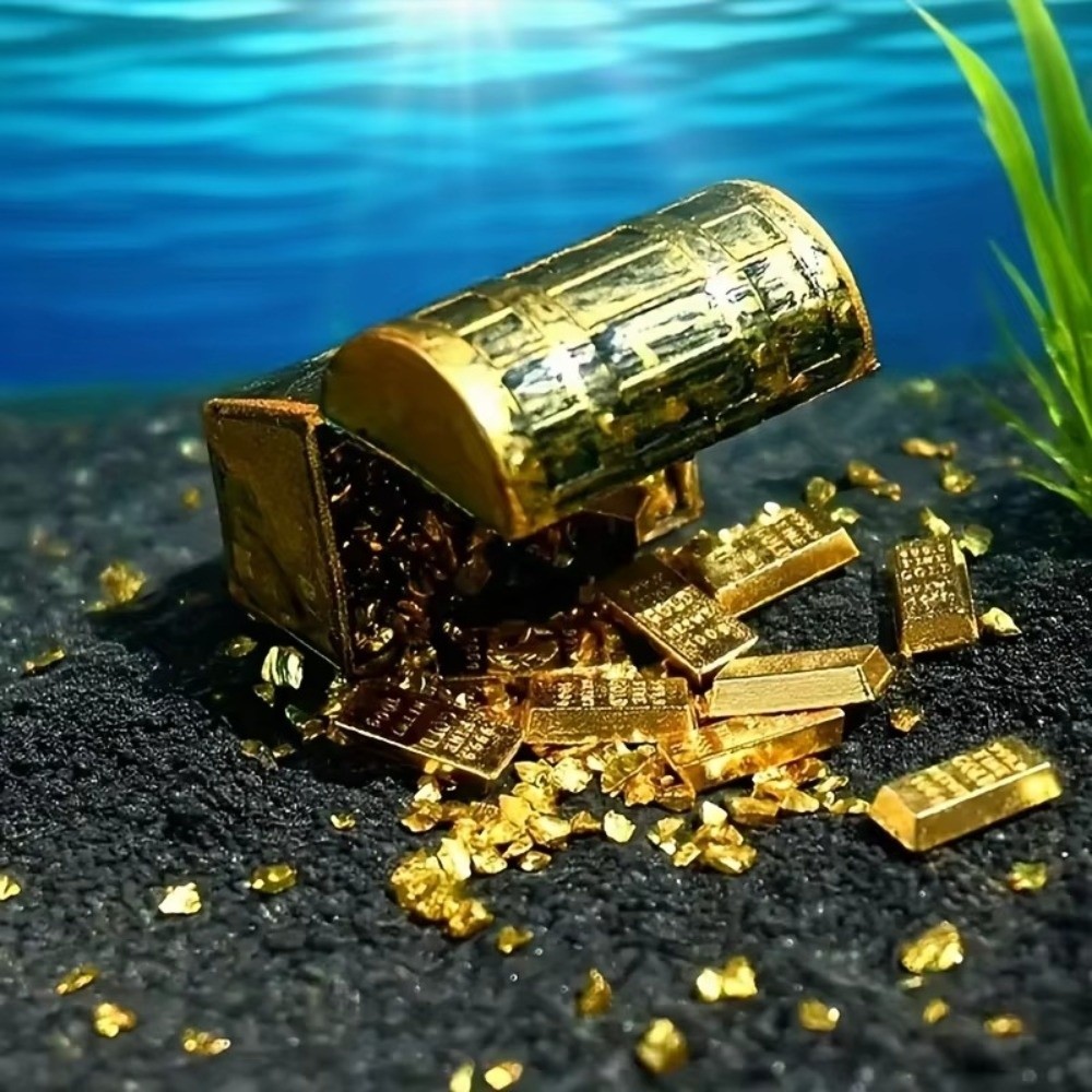 1Set Fun Mini Pirate Treasure  - Aquarium Plants Live ulasan dan harga