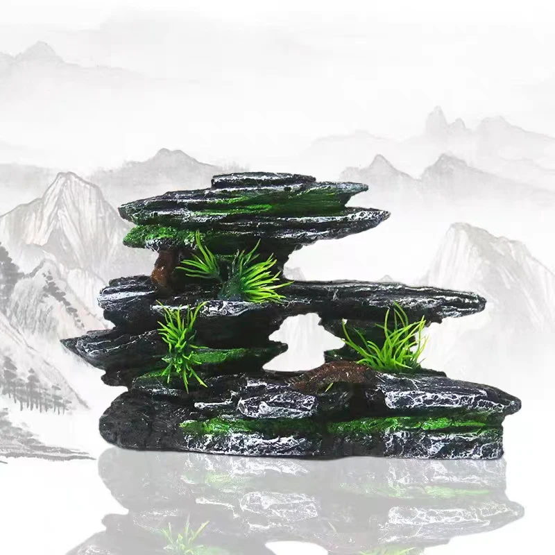 Resin Aquarium Rockery Mountai - Aquarium Driftwood ulasan dan harga