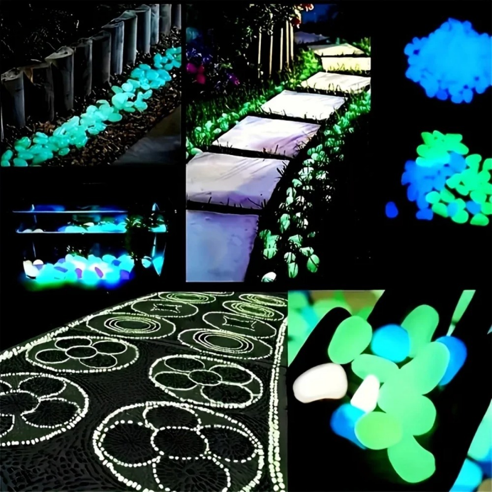 100pcs Glow In The Dark Pebble - Plant Aquarium Pot ulasan dan harga