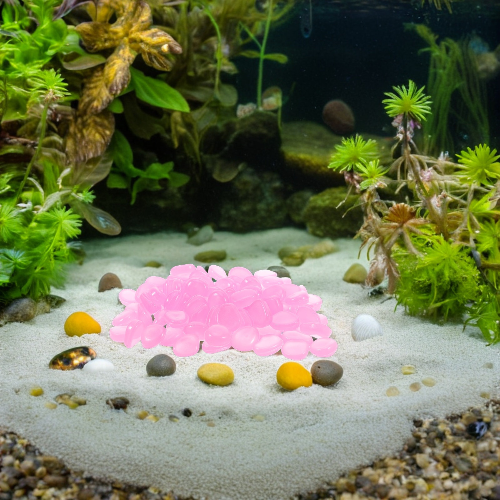 Glow-in-the-Dark Resin Rocks f - Plant Aquarium Pot ulasan dan harga