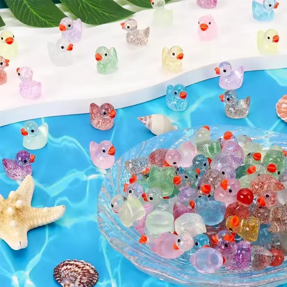 ~ Miniature Resin Duck with Pu - Plant Aquarium Pot ulasan dan harga